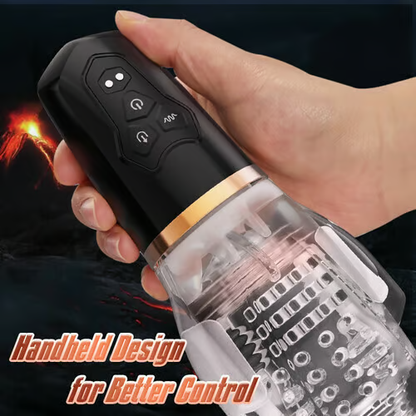 Rocket Sucking & Vibrating Transparent Dual Motor Male Masturbation Cup