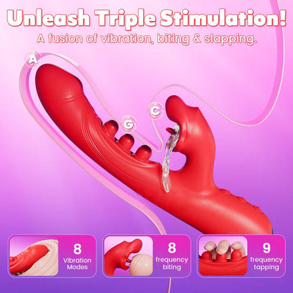 Pulsekiss - Rabbit Vibrator with Tongue G-spot Triple Tap & Clitoral Kiss For Dual Pleasure