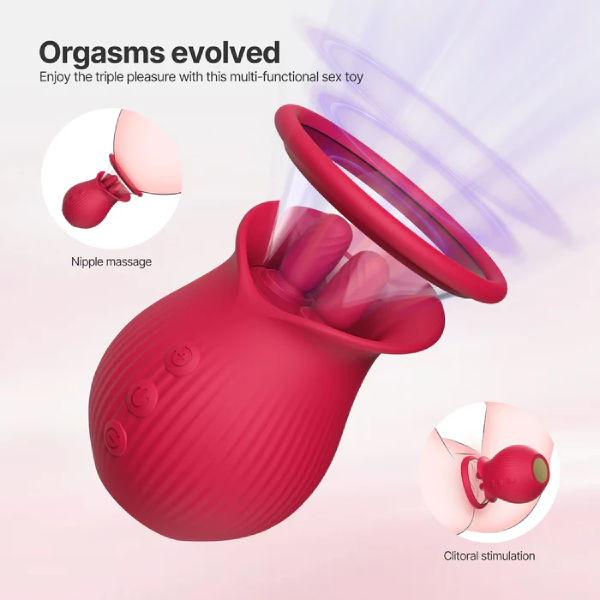 Tongue Magic: Interchangeable Clitoral & Nipple Sucker with 3-in-1 Pleasure Functions