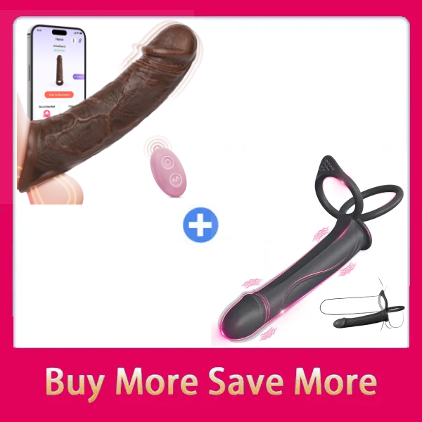 Vibrating Penis Sleeve + Strap On Anal Dildo