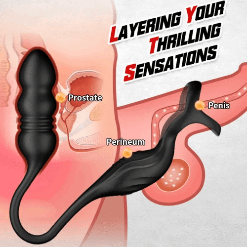 New Dual-motor Powerful 9 Thrusting 9 Vibrating Anal Sex Toys