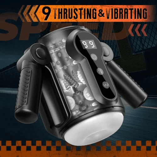 9 Thrusting & Vibrating Massage Training and Masturbation 2 IN 1 Sex Toy