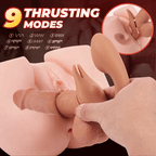 Jessell 9 Vibrating Telescopic Clitoral Strap On Adjustable Lifelike Dildo Rabbit Ear Double Ended