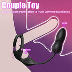 9 Thrusting & Vibrating Prostate Massager with Dual Cocking Rings Testicular Stimulator