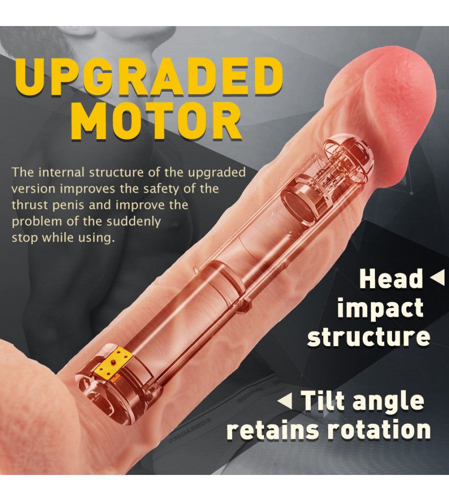 Thrusting Dildo Vibrator With 8 Telescopic & Rotation Frequencies Stimulator