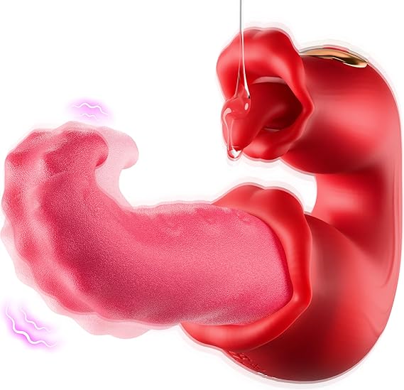 Eveandlove Rose Sex Toy: 10 Licking & Vibration Modes, G-spot Clit Stimulator& Thrusting Dildo