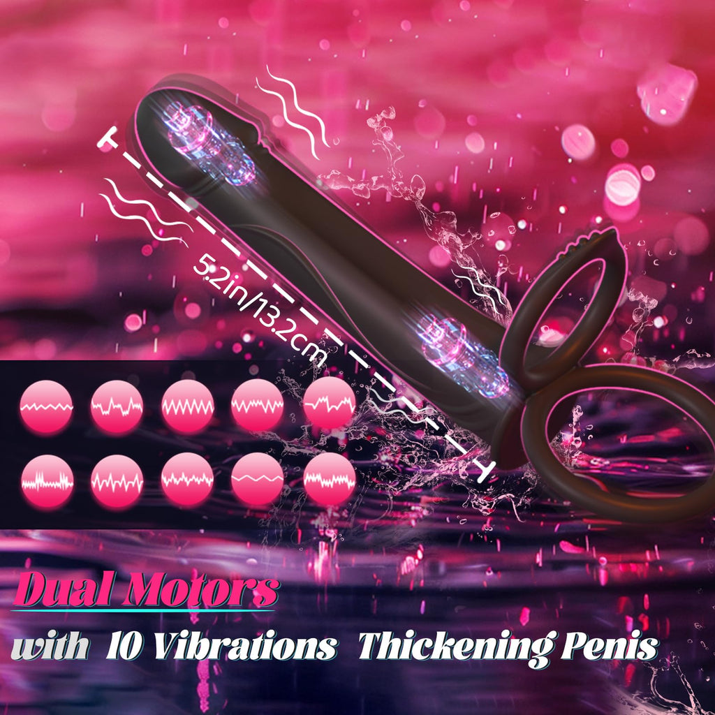 10 Vibrating Multi-Purpose Pleasure Double Strap-On Dildo