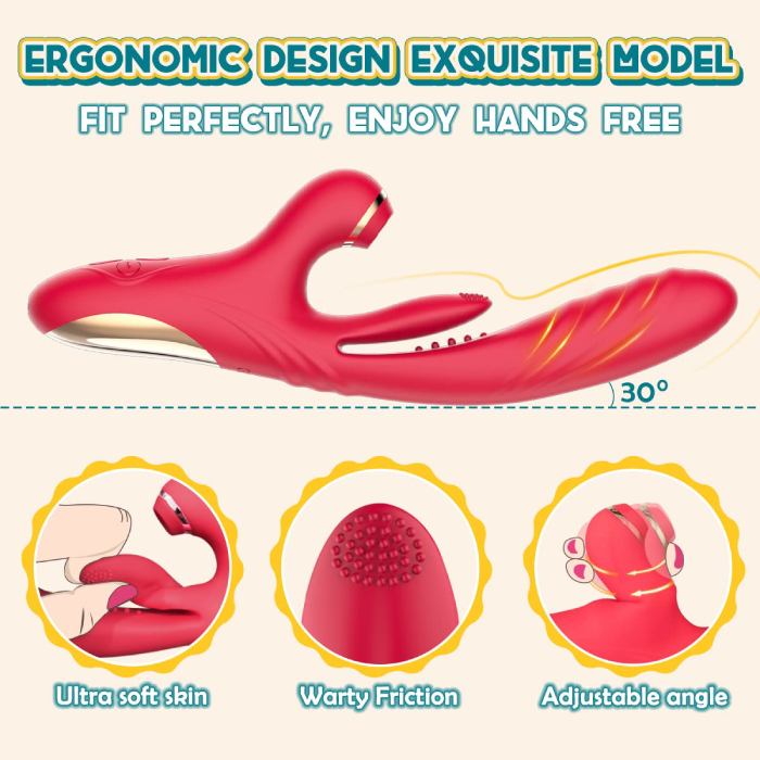 3 Thrusting Vibrating & 10 Pulsating & 7 Sucking 10.4inch Vibrators with Heating Adult Toy, Triple Action Sex Toy G-Spot & Clitoris Stimulator