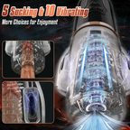 Rocket Sucking & Vibrating Transparent Dual Motor Male Masturbation Cup