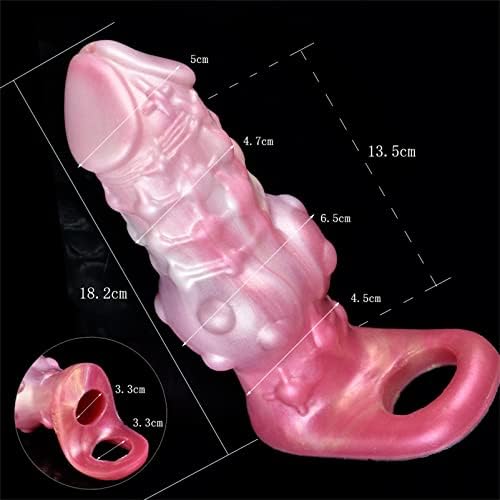 7.16in  Monster Penis Extender Sleeve – Soft Silicone Enlargement Sleeve with Cock Ring for Men