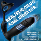 6 Mode Prostate Massager with Cock Ring, App and Remote Control for Couples