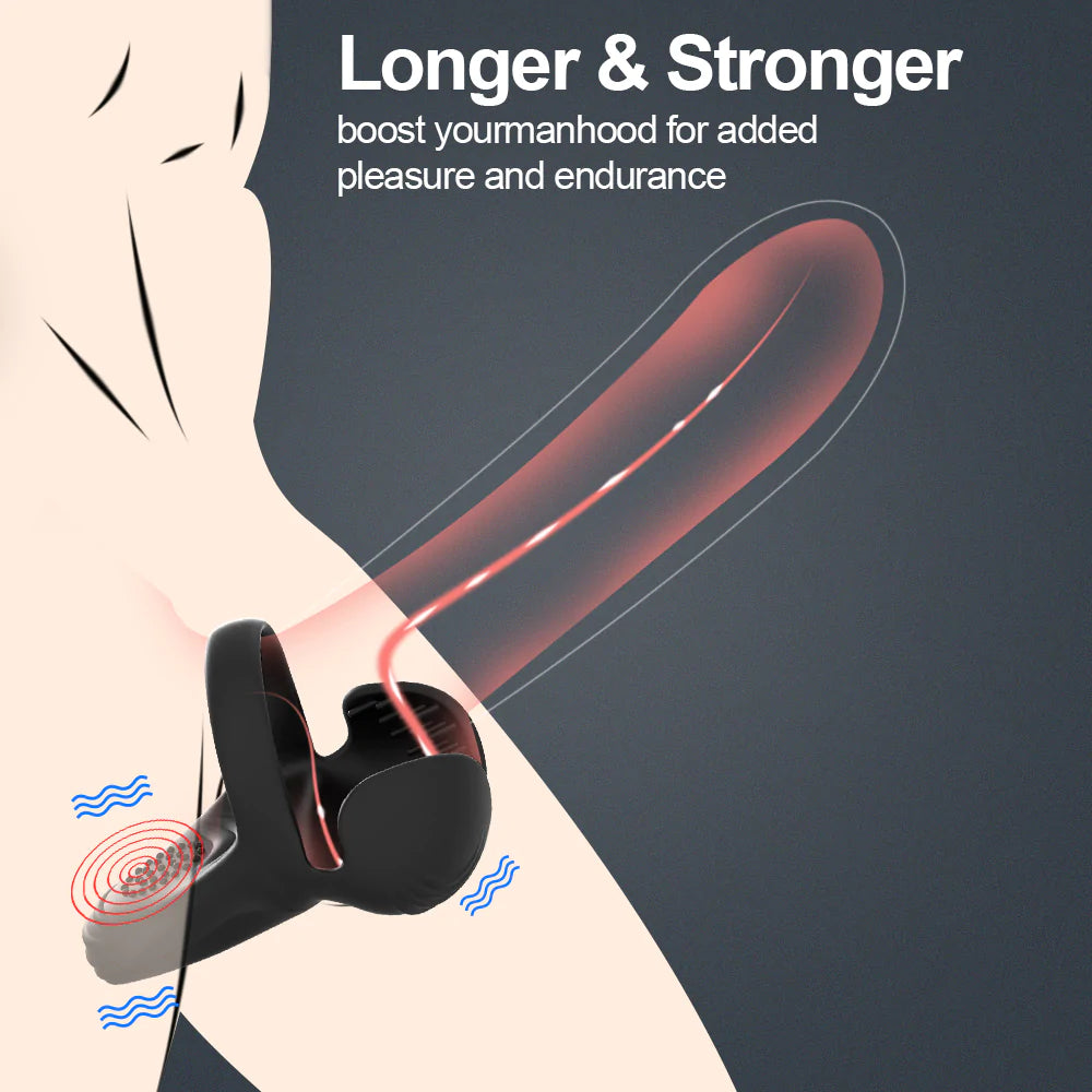 Penis Ring with Prostate and Ball Vibrator for Stronger Erections