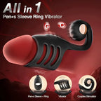 10-Mode Vibrating Penis Ring for Couples – Remote Cock Sleeve with Clit & G-Spot Stimulator