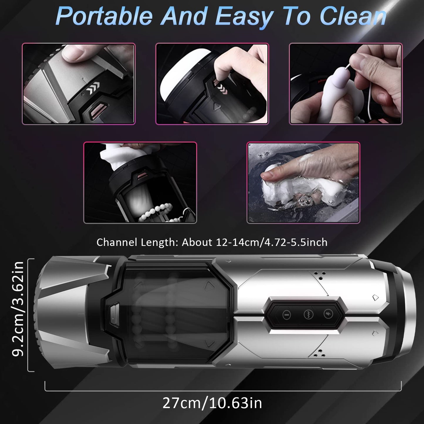 7 Thrusting & Vibration ModesElectric Male Stroker Pocket Pussy for Men