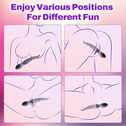 LED Octopus Tentacle G-Spot Vibrator with 9 Modes, 10.7  Silicone Dildo for Clitoral, Anal, and Vaginal Stimulation