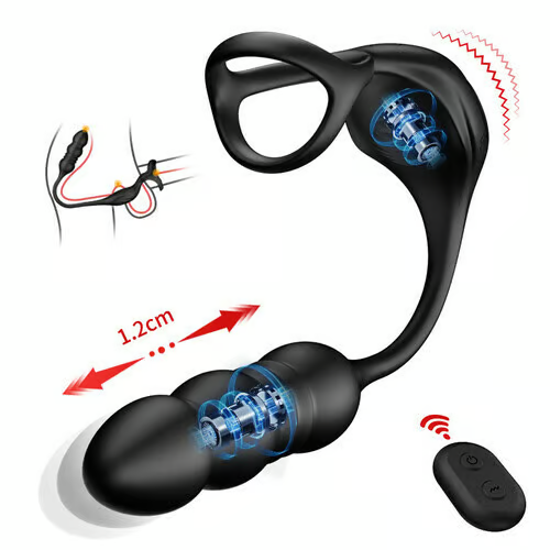 New Dual-motor Powerful 9 Thrusting 9 Vibrating Anal Sex Toys