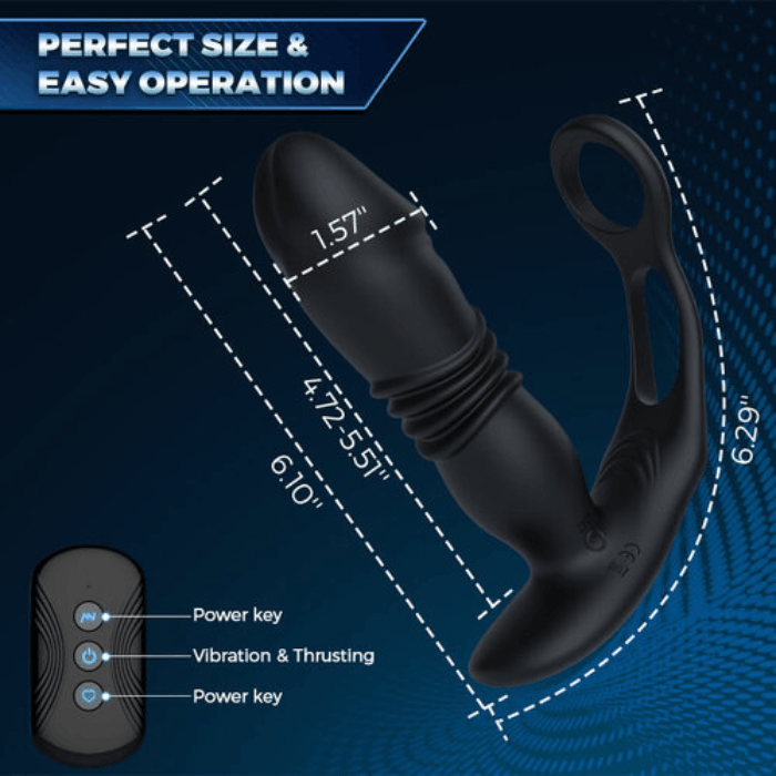 3 Thrusting & 12 Vibrating Cock Rings Prostate Massager