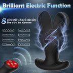 8 Electric Shock & Vibrations Remote Control Large Anal Plug Vibrator