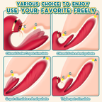 3 Thrusting Vibrating & 10 Pulsating & 7 Sucking 10.4inch Vibrators with Heating Adult Toy, Triple Action Sex Toy G-Spot & Clitoris Stimulator