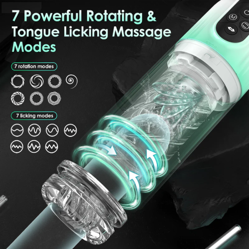 Ultimate Waterproof Hands-Free Male Masturbator with Tongue-Licking, Rotating, and Sucking Action - Perfect for Underwater Pleasure