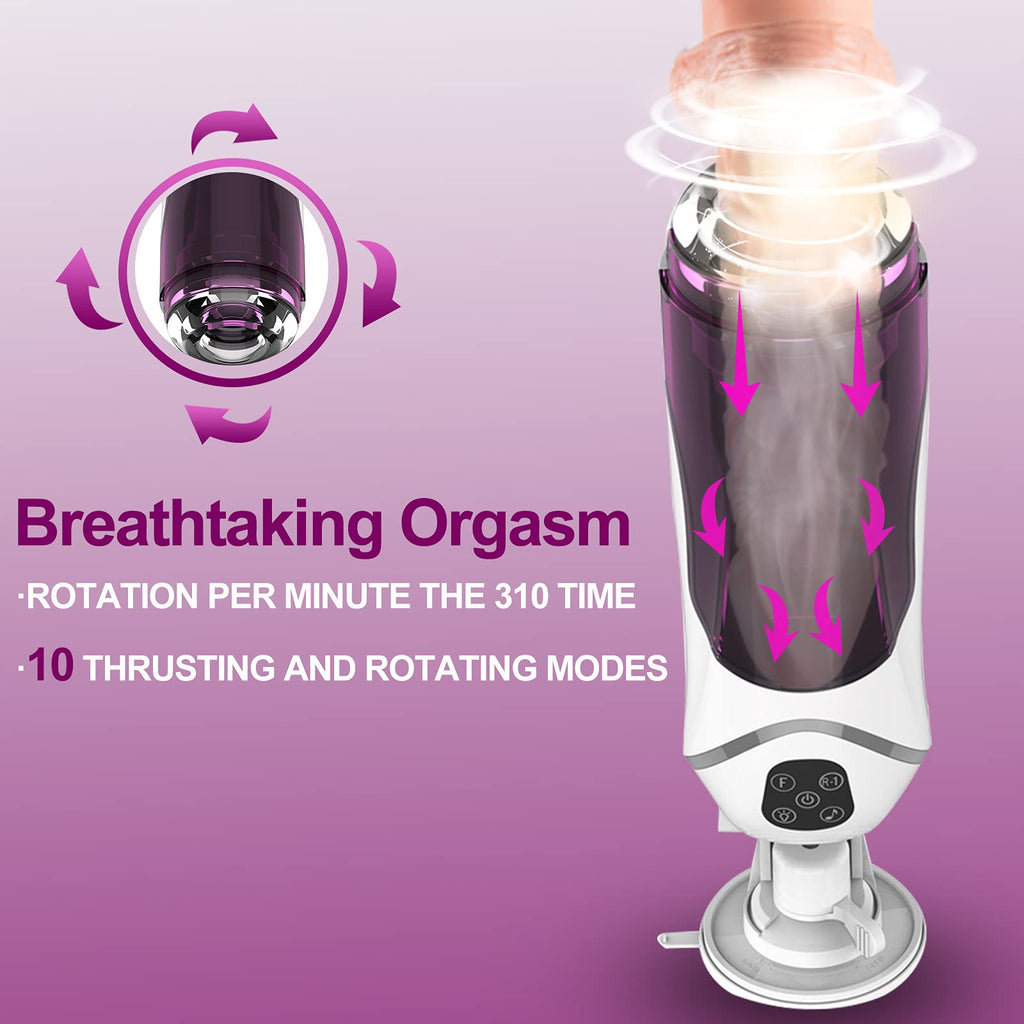 10 Vibrating Modes High Speed and Powerful Stimulation Thrusting & Rotating Male Masturbator Cup