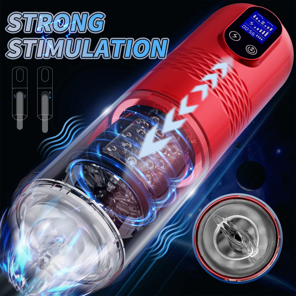 LCD Display 10 Vibrating & 6 Thrusting Modes Automatic Male Masturbators