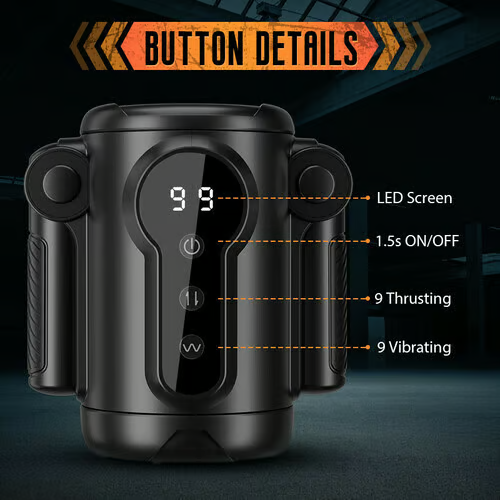 9 Thrusting & Vibrating Massage Training and Masturbation 2 IN 1 Sex Toy