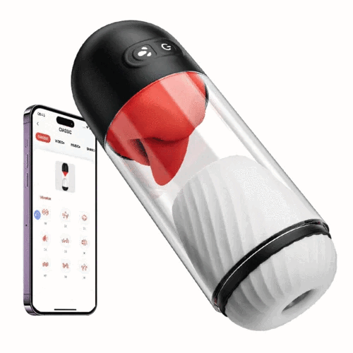 Eveandlove App Controlled Male Masturbator with 9 Tongue Licking & Vibration Modes