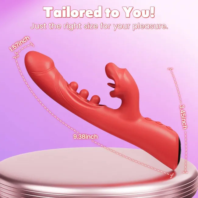 G-Spot Vibrator With 9 Tapping Rhythms & 8 Licking Sucking Vibrating Modes